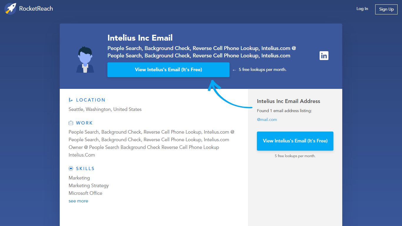 Intelius Inc's email & phone | ‎People Search, Background Check ...